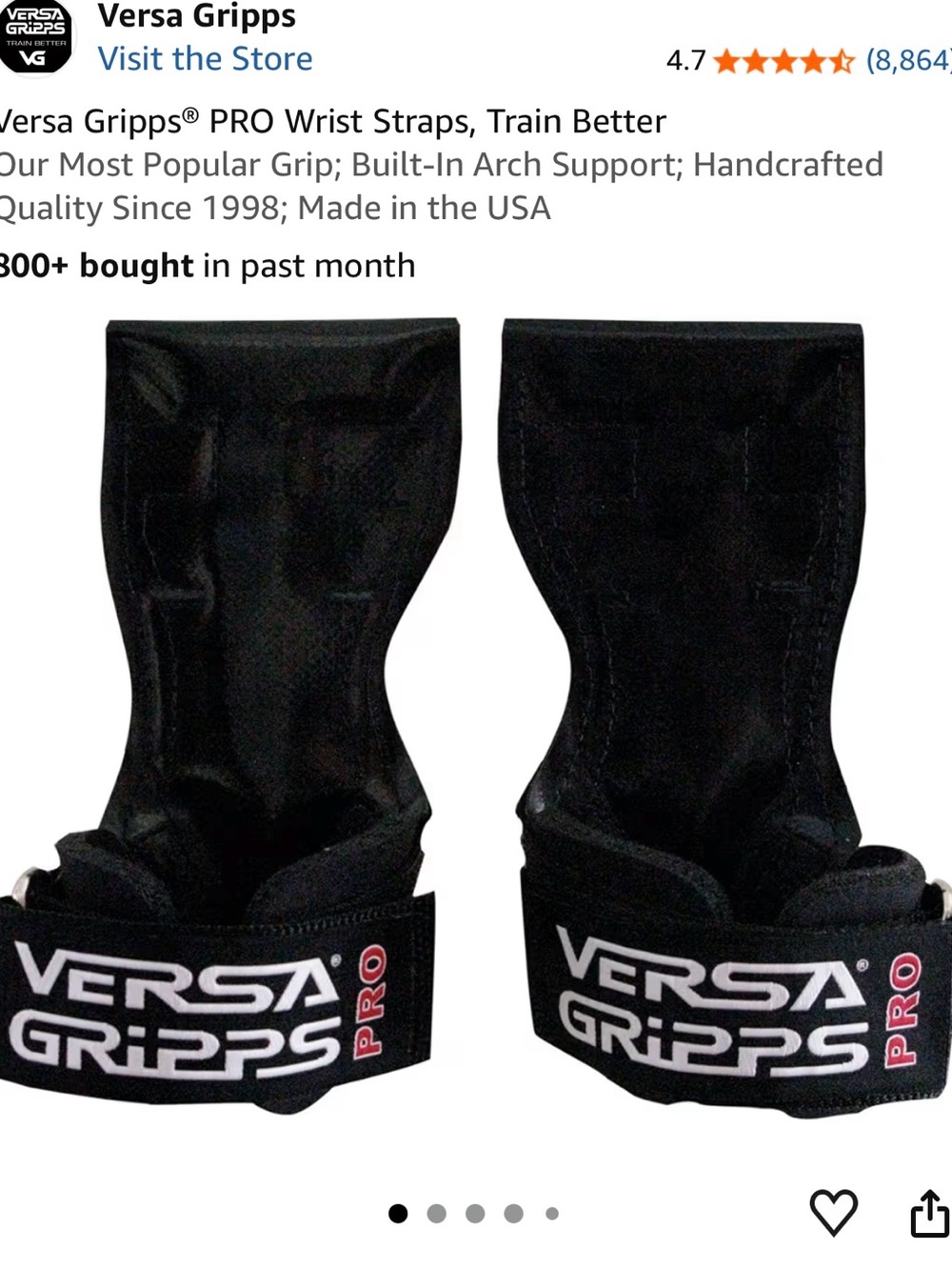 Versa Gripps Pro Wrist Straps (Size M/L)